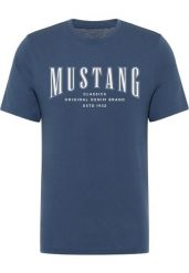 Męski T-Shirt Mustang Style Alex Dark Denim 1017335 5242. T-shirty męskie Mustang, m, bez wzorów, z denimu, bez kołnierzyka. Za 69.99 zł.