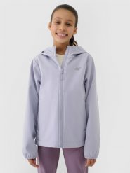 4F Kurtka softshell wiatroodporna membrana 5000 dziewczęca - szara 122 (6-7 lat). Szare kurtki i płaszcze dla dziewczynek 4f, na zimę, bez wzorów, z dzianiny, z kapturem. W wyprzedaży za 99.99 zł.
