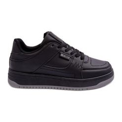 Damskie Buty Sportowe Sneakersy Big Star MM274353 Czane czarne. Czarne obuwie sportowe damskie bez wzorów, ze skóry. Za 207.99 zł.