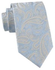 Elegancki Krawat Chattier - Beż z Błękitem, Wzór Paisley. Niebieskie krawaty i muchy Chattier, bez wzorów, z tkaniny, eleganckie. Za 55.00 zł.