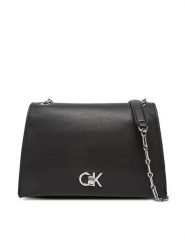 Calvin Klein Torebka Re-Lock Medium Chain LV04F3104G Czarny. Czarne torebki do ręki damskie Calvin Klein, bez wzorów, ze skóry, wizytowe, bez dodatków. Za 419.99 zł.