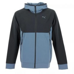 Bluza sportowa męska Puma Tech Woven. Niebieskie bluzy męskie Puma, l, bez wzorów, z materiału, z kapturem, na fitness i siłownię. Za 129.00 zł.
