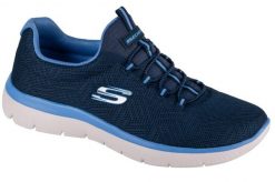 Buty treningowe damskie, Summits - Artistry Chic. Niebieskie obuwie sportowe damskie Skechers, bez wzorów, z materiału, na fitness i siłownię. Za 276.50 zł.
