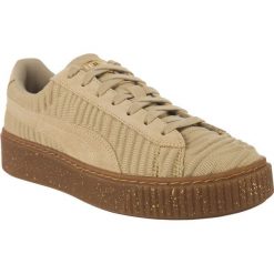 Puma brązowe Basket Platform Ow W 002. Brązowe trampki i tenisówki damskie Puma, z aplikacjami, klasyczne, bez zapięcia. W wyprzedaży za 389.00 zł.