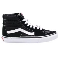 Buty do chodzenia damskie Vans Sk8-Hi. Czarne obuwie sportowe damskie Vans, bez wzorów, z gumy, trekkingowe, Vans SK8. Za 198.49 zł.