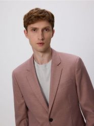 Marynarka slim fit z domieszką wiskozy - jasnofioletowy. Fioletowe marynarki męskie Reserved, bez wzorów, z tkaniny. Za 359.99 zł.
