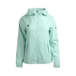 Lekka kurtka wiatrówka ENNA, oddychająca i wodoodporna z kapturem. Niebieskie kurtki damskie IZAS, bez wzorów, z kapturem. Za 278.22 zł.