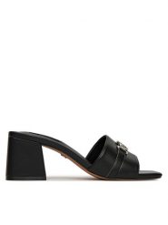 Nine West Klapki R25SS04465 Czarny. Czarne klapki damskie Nine West, bez wzorów, z materiału, bez obcasa. Za 137.99 zł.