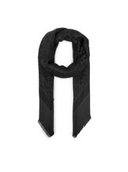 Calvin Klein Szal Emblem Aop Tonal LV04D8063G Czarny. Czarne czapki i kapelusze damskie Calvin Klein, bez wzorów, z wiskozy. Za 259.99 zł.