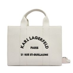 Torebka KARL LAGERFELD. Białe torebki do ręki damskie KARL LAGERFELD, bez wzorów, klasyczne, bez dodatków. Za 849.99 zł.