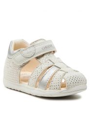 Geox Sandały B Sandal Macchia Gir B254WB 007NF C1Q1N Biały. Białe sandały dziewczęce Geox, ze skóry, bez zapięcia. Za 209.99 zł.