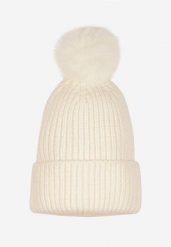 Jasnobeżowa Czapka Ozdobiona Pomponem Seandoriel. Brązowe czapki i kapelusze damskie Renee, bez wzorów, z materiału, eleganckie. Za 34.99 zł.