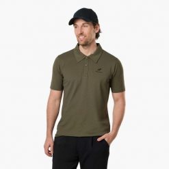 Koszulka Polo Z Krótkim Rękawem Mężczyzna Oddychający. Niebieskie koszulki polo męskie SWEDEMOUNT, l, bez wzorów, z bawełny, klasyczne, bez ramiączek. Za 169.99 zł.