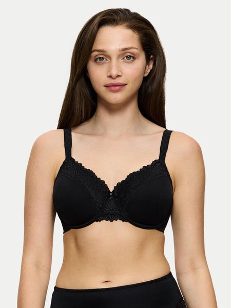 Triumph Biustonosz z fiszbiną Ladyform Soft 10166306 Czarny. Czarne biustonosze Triumph, bez wzorów, z syntetyku. Za 133.99 zł.