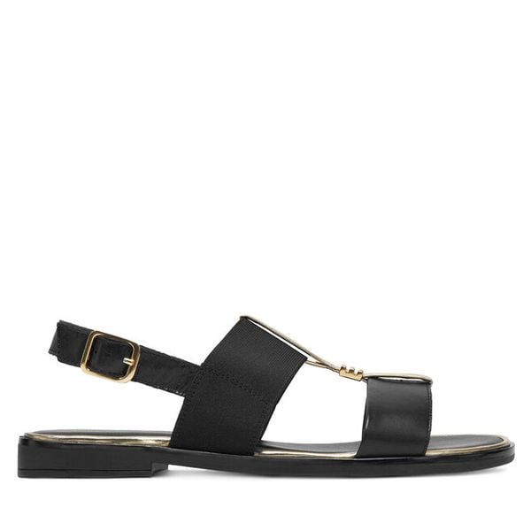 Sandały Lasocki. Czarne sandały damskie Lasocki, bez wzorów, bez obcasa, na płaskiej podeszwie, bez zapięcia. Za 129.99 zł.