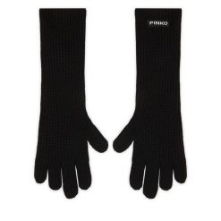 Rękawiczki Damskie PINKO. Czarne rękawiczki damskie Pinko, bez wzorów, z dzianiny. Za 389.99 zł.