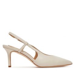 Sandały LAUREN RALPH LAUREN. Białe sandały damskie Lauren Ralph Lauren, bez wzorów, bez obcasa, na szpilce, bez zapięcia. Za 719.99 zł.