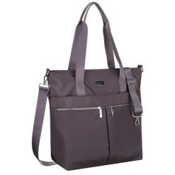 Jednokomorowa shopperka damska z poliestru w szarym kolorze wyposażona w dopinany, regulowany pasek Peterson PTN CTY-19. Szare torebki do ręki damskie Peterson, bez wzorów, bez dodatków. Za 89.99 zł.