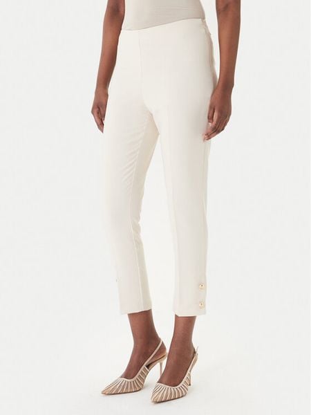 Rinascimento Spodnie materiałowe CFC0128641003 Beżowy Slim Fit. Brązowe spodnie materiałowe damskie Rinascimento, s, bez wzorów, z materiału. Za 292.99 zł.