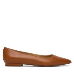 Baleriny LAUREN RALPH LAUREN. Brązowe baleriny damskie Lauren Ralph Lauren, bez wzorów, bez obcasa. Za 639.99 zł.