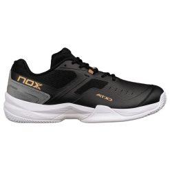 Buty do padla Nox AT10 Pro. Czarne obuwie sportowe damskie NOX, bez wzorów. W wyprzedaży za 330.50 zł.