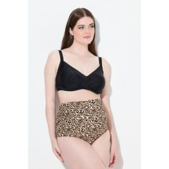 Damskie Majtki kąpielowe Bellieva szeroka wkładka elastyczna wzór w panterkę. Brązowe bikini damskie Ulla Popken, plus size, bez wzorów, plus size. W wyprzedaży za 91.99 zł.