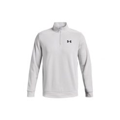Bluza fitness męska Under Armour Armour Fleece 1/4 Zip. Szare bluzy sportowe męskie Under Armour, m, bez wzorów, bez kaptura, na fitness i siłownię. Za 149.99 zł.