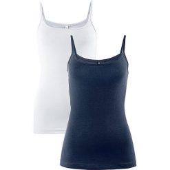 Top (2 szt.) bonprix ciemnoniebieski + biały. Topy damskie marki DOMYOS. Za 27.98 zł.