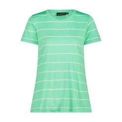 Koszulka w paski z okrągłym dekoltem damska CMP. Czerwone koszulki sportowe damskie CMP, bez wzorów, sportowe, bez kołnierzyka. Za 135.45 zł.