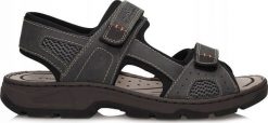 Rieker Sandals 26156-47 szary 45. Szare sandały męskie Rieker, bez zapięcia. Za 243.84 zł.