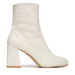 Botki Aldo. Białe botki damskie Aldo, bez obcasa, na słupku, bez zapięcia. Za 349.99 zł.