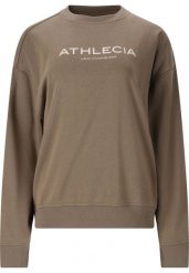 Bluza damska Athlecia Atkins. Brązowe bluzy sportowe damskie Athlecia, z aplikacjami, z bawełny, bez kaptura, na fitness i siłownię. Za 169.50 zł.