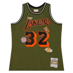 Koszulka NBA Los Angeles Lakers Magic Johnson Flight Swingman 1984. Zielone koszulki sportowe męskie Mitchell & Ness, bez wzorów, bez kołnierzyka, bez ramiączek, do koszykówki. Za 616.50 zł.