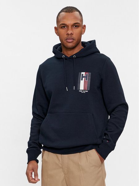 Tommy Hilfiger Bluza Emblem MW0MW33665 Granatowy Regular Fit. Niebieskie bluzy męskie Tommy Hilfiger, m, bez wzorów, z bawełny, bez kaptura. Za 369.99 zł.