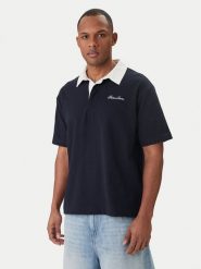 Guess Jeans Polo M6GP13 KCYM1 Granatowy Oversize. Niebieskie koszulki polo męskie Guess Jeans, m, z aplikacjami, z bawełny, bez ramiączek. Za 299.99 zł.