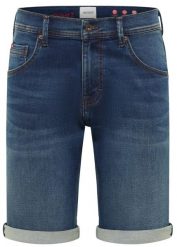 Bermudy ze stretchem slim fit Mustang Chicago. Niebieskie jeansy męskie bonprix, klasyczne. Za 169.99 zł.