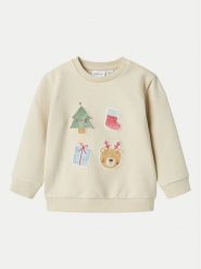 NAME IT Bluza 13234491 Écru Regular Fit. Bluzy dla dziewczynek Name it, bez wzorów, z bawełny, bez ramiączek, bez kaptura. Za 99.99 zł.