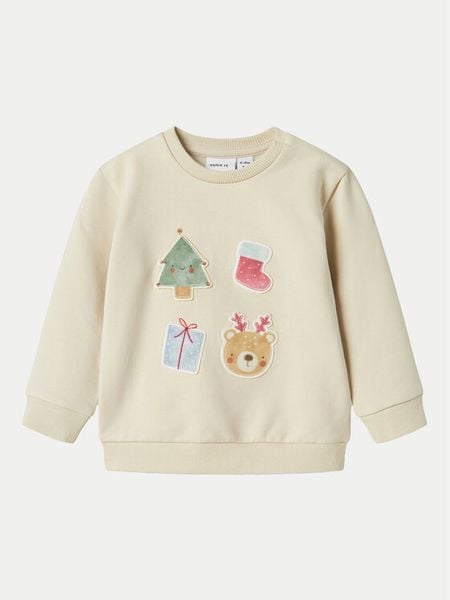 NAME IT Bluza 13234491 Écru Regular Fit. Bluzy dla dziewczynek Name it, bez wzorów, z bawełny, bez ramiączek, bez kaptura. Za 59.99 zł.