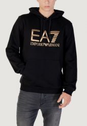 Bluza Mężczyzna EA7. Czarne bluzy męskie EA7, l, bez wzorów, z bawełny, bez kaptura, na golfa. Za 409.99 zł.