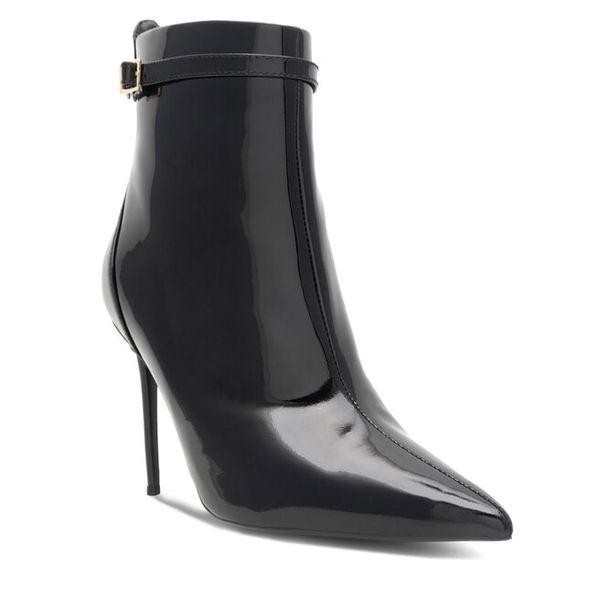 Botki Eva Minge. Czarne botki damskie Eva Minge, bez obcasa, na szpilce, bez zapięcia. Za 299.99 zł.