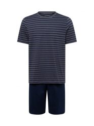 Schiesser Piżama - Casual Essential Mężczyźni Bawełna niebieski|szary, 50. Niebieskie piżamy męskie Schiesser, m, bez wzorów, z bawełny, bez ramiączek. Za 239.95 zł.