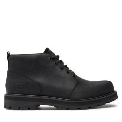 Trzewiki Timberland. Czarne botki męskie Timberland, bez wzorów, bez zapięcia. Za 679.99 zł.