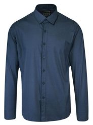Koszula Granatowa, Geometryczny Wzór, Karo, Męska Długi Rękaw, Slim Fit, Taliowana -TO-ON. Niebieskie koszule męskie TO-ON, m, bez wzorów, z bawełny, biznesowe, bez kołnierzyka, bez ramiączek. Za 109.00 zł.
