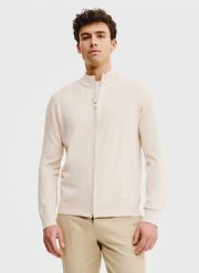 PAKO LORENTE – Sweter męski rozpinany w kolorze beżowym. Brązowe kardigany męskie Pako Lorente, m, bez wzorów, z bawełny. Za 149.99 zł.