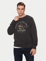 Wrangler Bluza 112357385 Czarny Regular Fit. Czarne bluzy męskie Wrangler, m, bez wzorów, z bawełny, bez kaptura. Za 179.99 zł.
