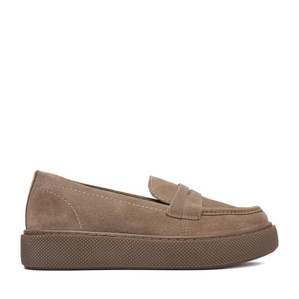 Loafersy Lasocki. Brązowe półbuty damskie Lasocki, bez wzorów, bez obcasa, na płaskiej podeszwie, bez zapięcia. Za 229.99 zł.