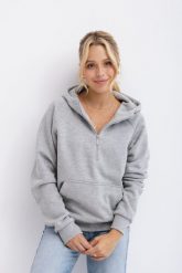BLUZA VIVIEN SZARY MELANŻ S - Flawless. Szare bluzy damskie Flawless, na zimę, s, bez wzorów, z bawełny, bez kaptura. Za 340.00 zł.