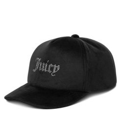 Czapka z daszkiem Juicy Couture. Czarne czapki i kapelusze damskie Juicy Couture, bez wzorów. Za 129.99 zł.