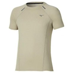 Koszulka Mizuno Active Dryaeroflo. Brązowe koszulki sportowe męskie Mizuno, l, bez wzorów, z materiału, bez kołnierzyka, bez ramiączek, do biegania. Za 229.99 zł.