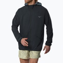 Kurtka do biegania męska Mizuno Active Alpha Hooded. Czarne kurtki męskie Mizuno, m, bez wzorów, sportowe, bez kaptura. Za 429.99 zł.
